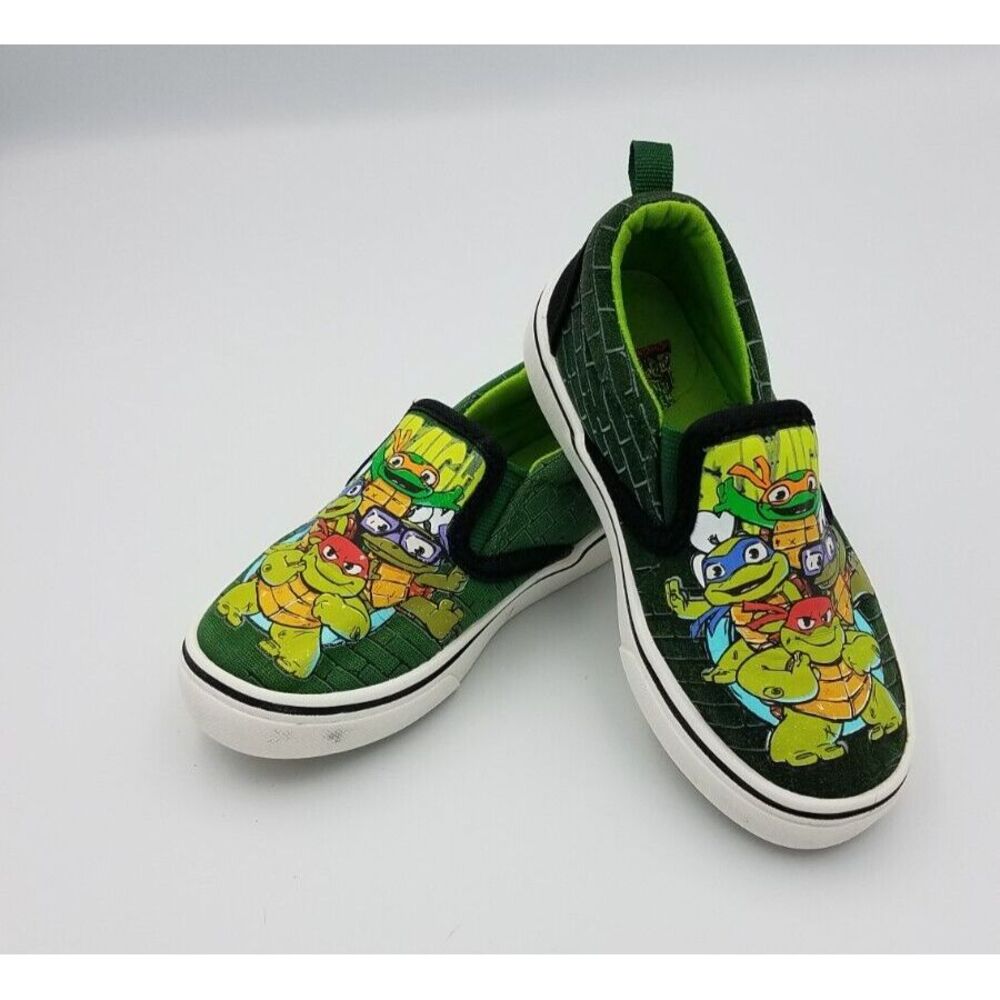 Teenage Mutant Ninja Turtles Boys Size 8 Canvas Graphic Slip On Shoes